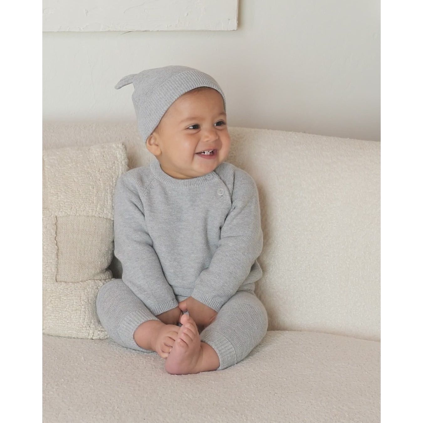 Wrap Knit Footie Heathered Rose