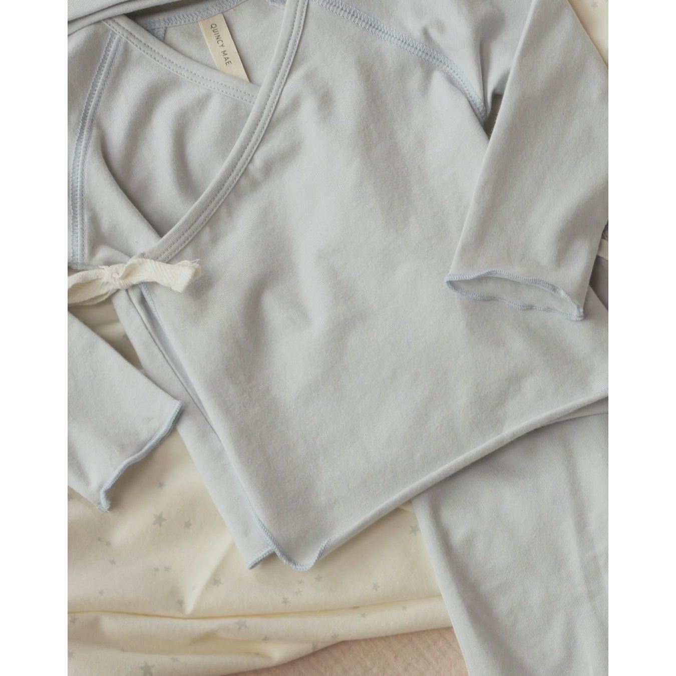 Wrap Top + Footed Pant Set Fog