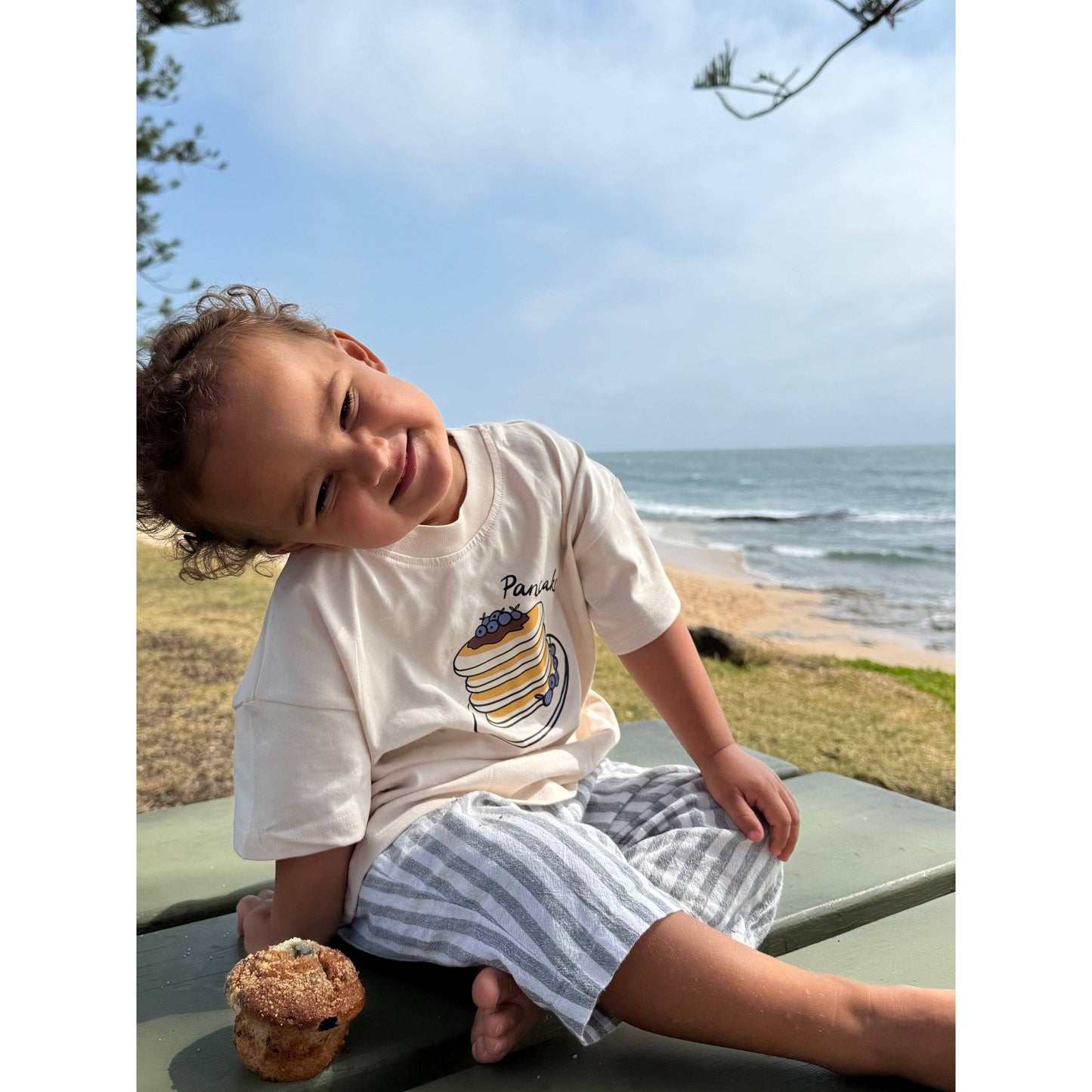 Pancake Stack Tee: Cream