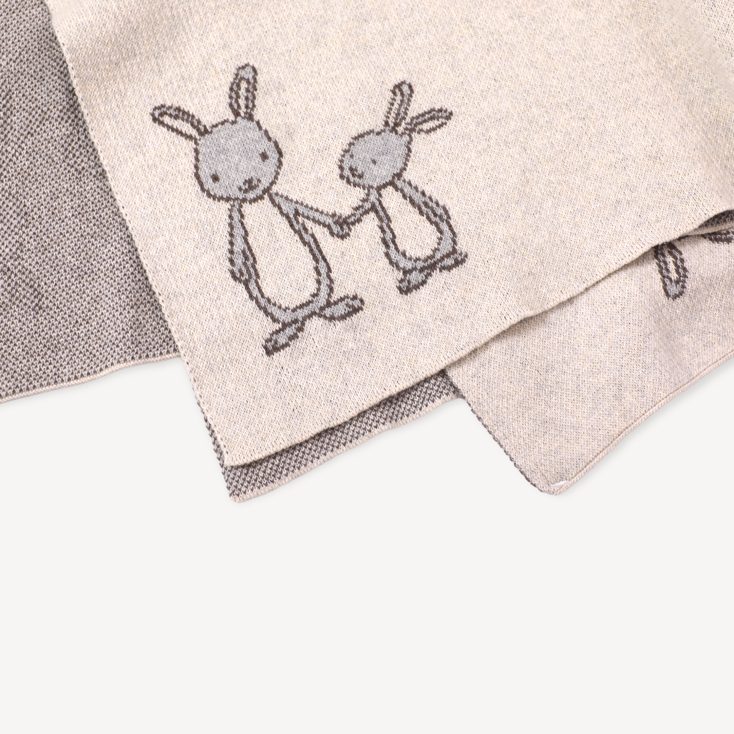 Bunny Mommy & Me Baby Knit Blanket & Lovey Gift SET: Natural / OS