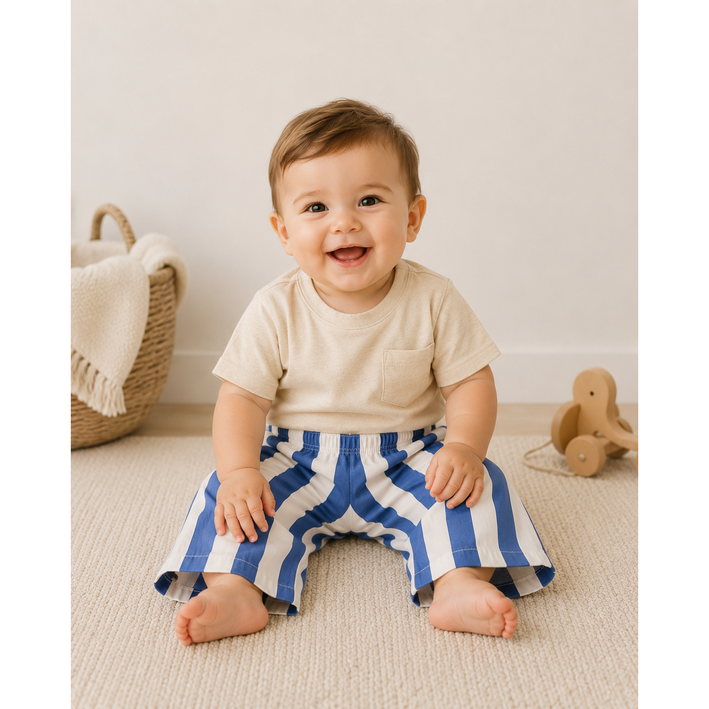 Blue Wide Leg Pant