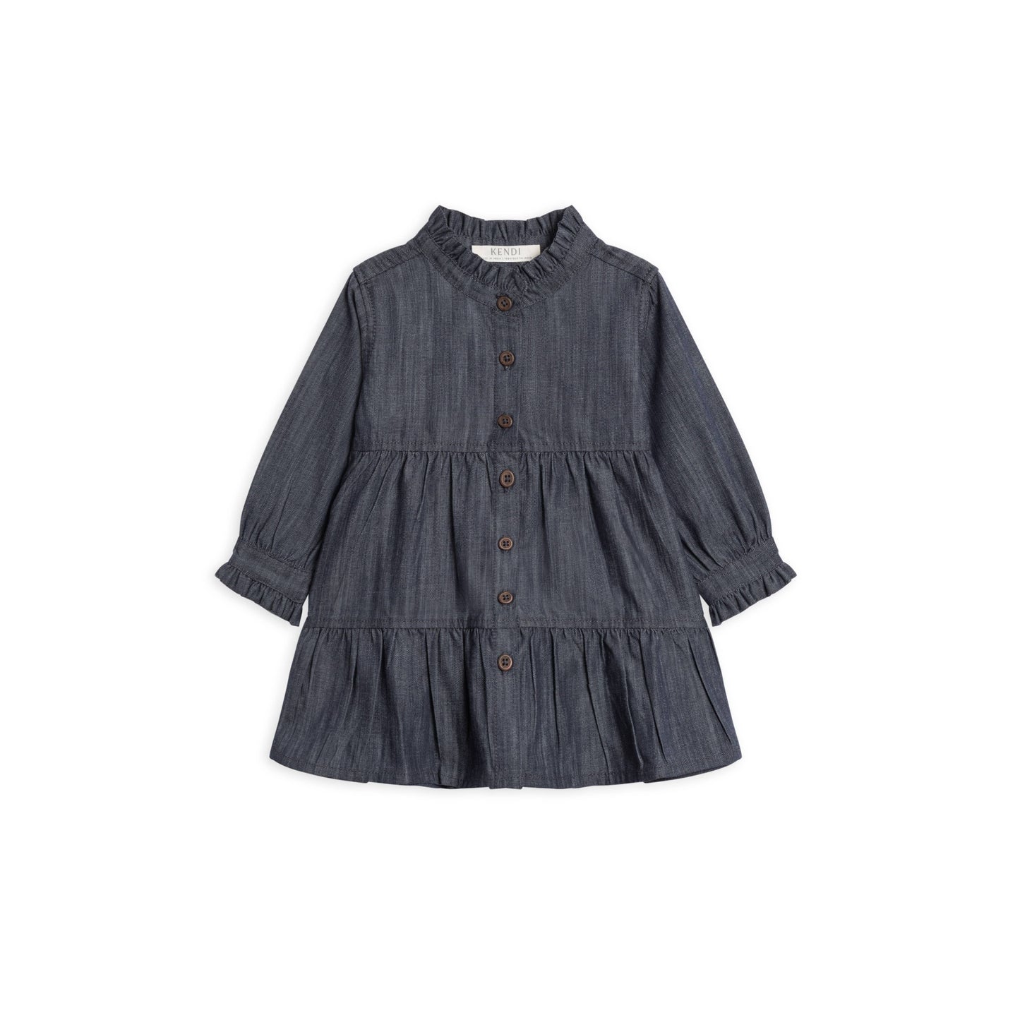 Tula Chambray Ruffle Shirt Dress: Chambray