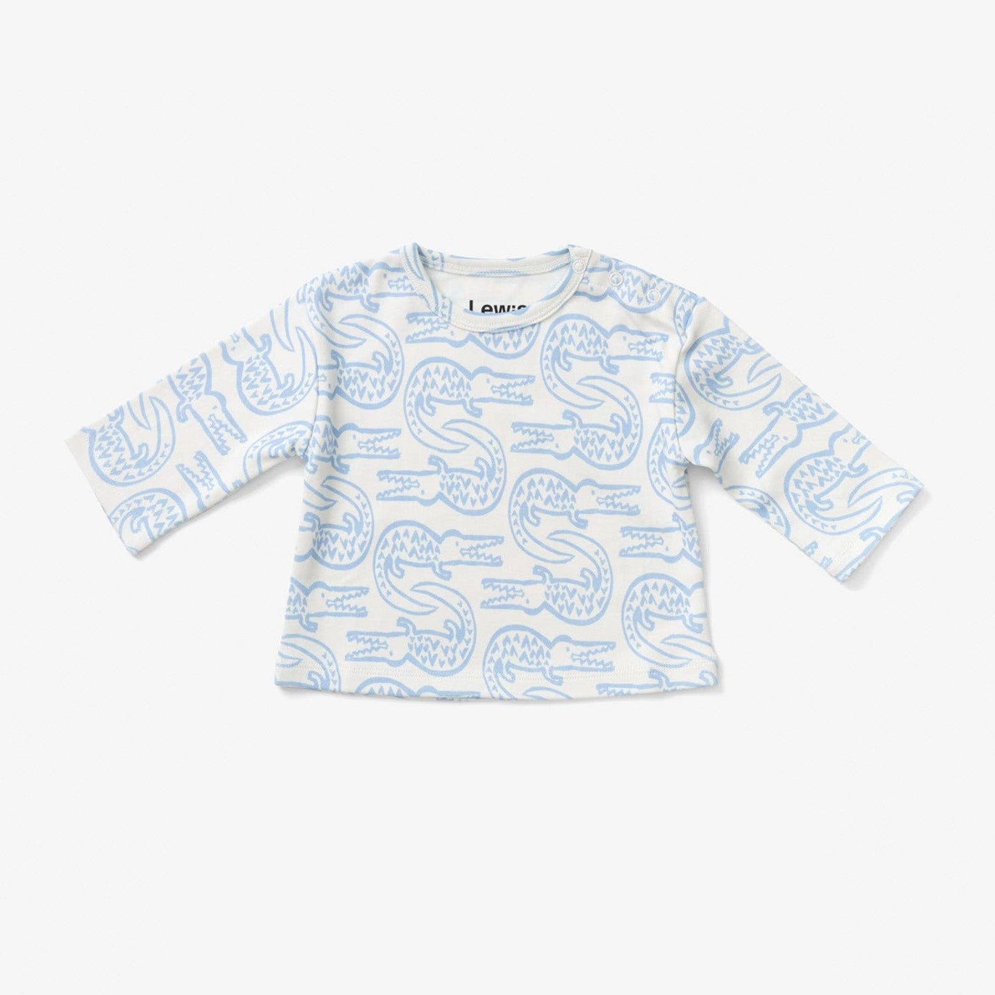 Baby Long Sleeve T Shirt - Alligator | Bay Blue