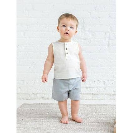 Caley Linen Henley Tank - Coconut