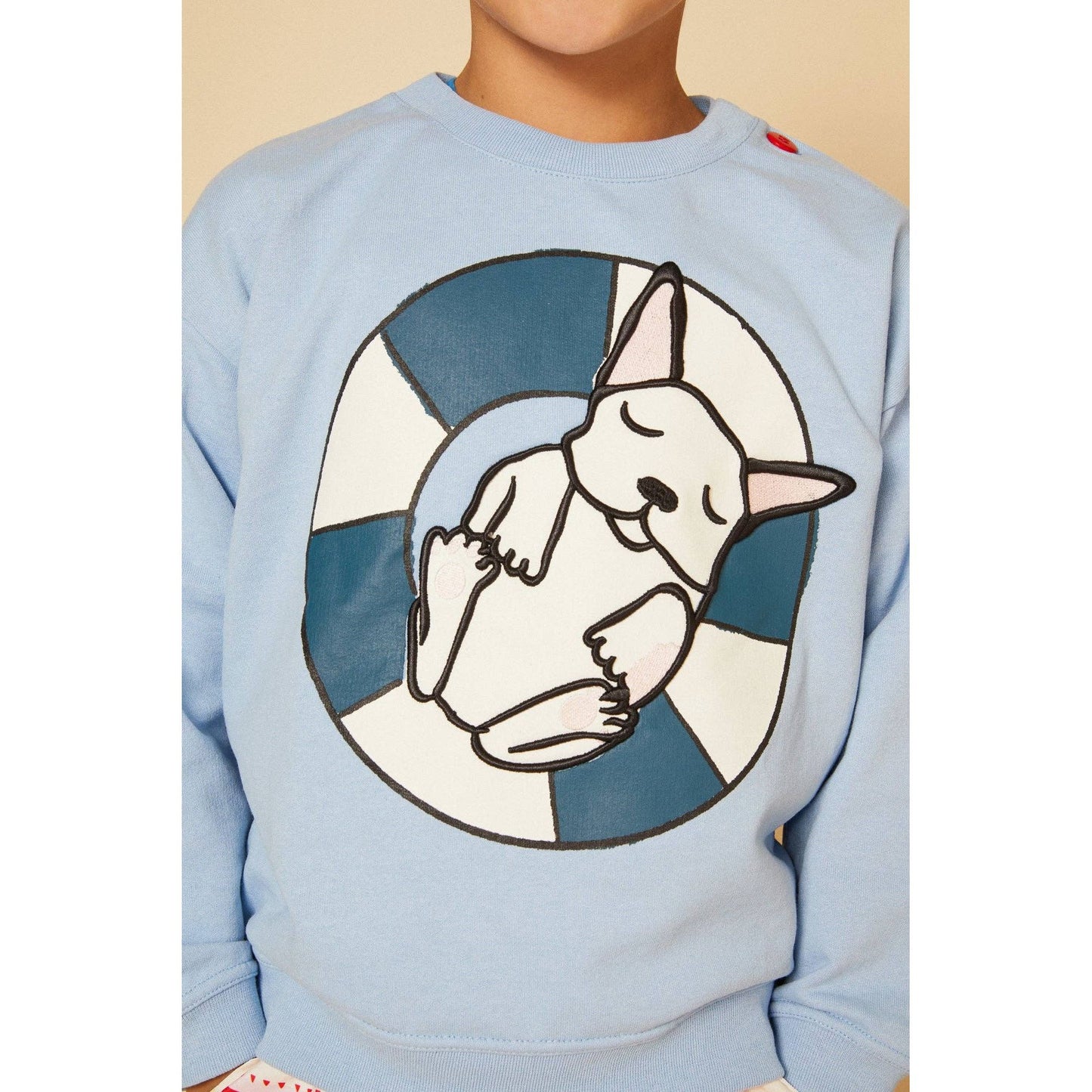 Recycled Cotton Frenchie Kid Sweatshirt: Placid Blue