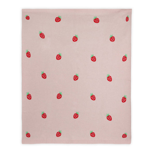 Viverano Organics - Strawberry - Organic Cotton Jacquard Baby Blanket: One Size