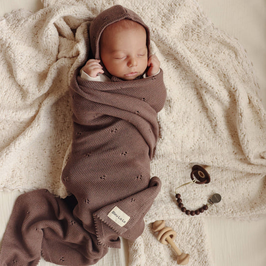 Pointelle Swaddle Baby Blanket: Dove Grey