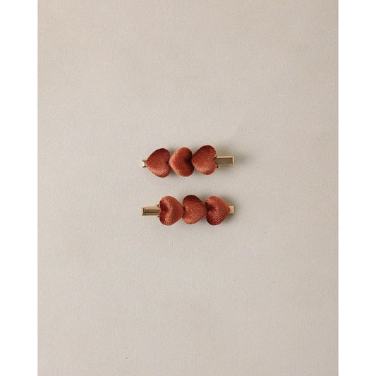 Velvet Heart Clips | Red