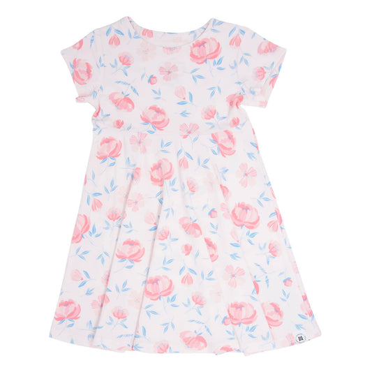 Swirly Girl Dress w/Cap Sleeve - Peony Pink