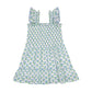 Mini Paloma Girls' Dress Aqua Floral Block Print