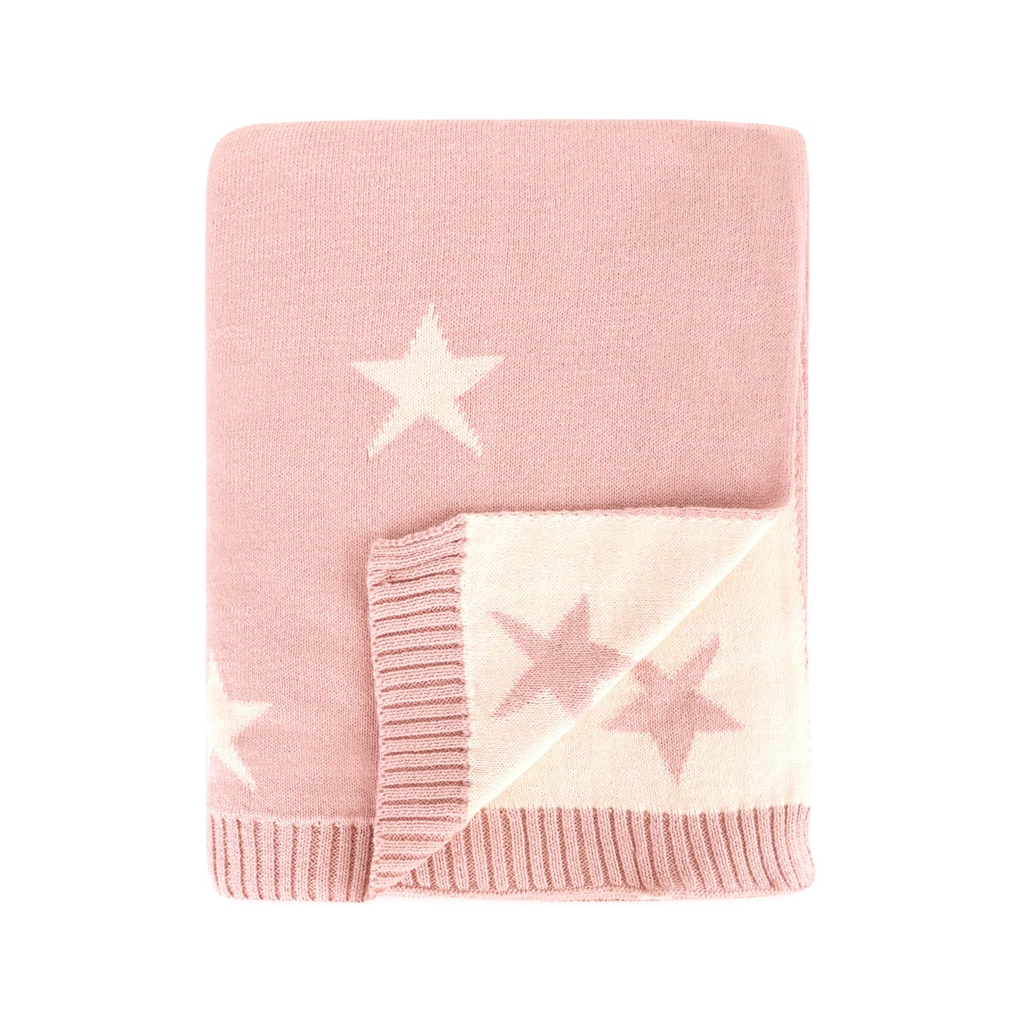 Stars Reversible Sweater Knit Baby Blankets Organic Cotton: Grey Heather
