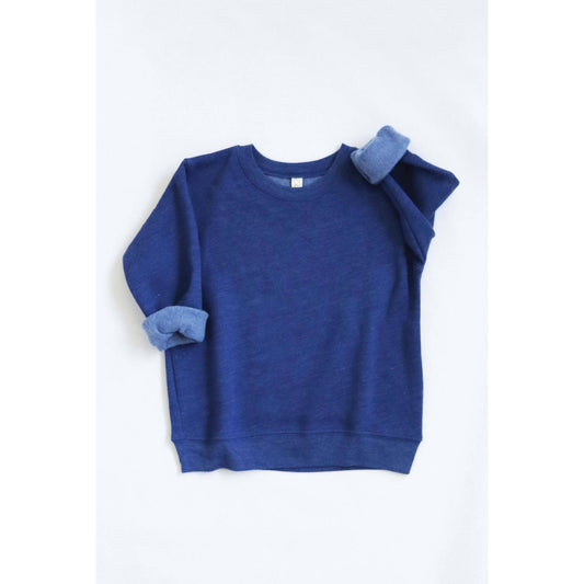 OAT COLLECTIVE - BASIC SOLID Toddler Unisex  Sweatshirt: HEATHER ROYAL / 2T