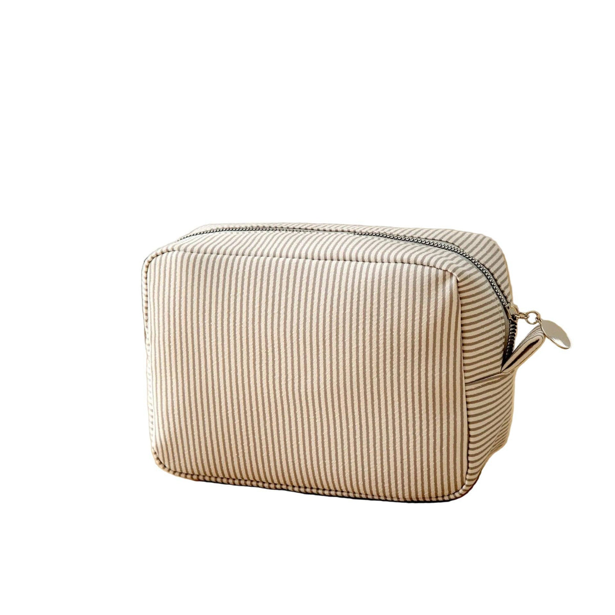 Striped Seersucker Makeup Bag For Embroidery: Purple