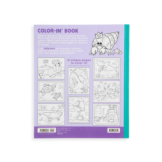 OOLY - Color-in' Book: Outrageous Ocean (8" x 10";31 Pages)