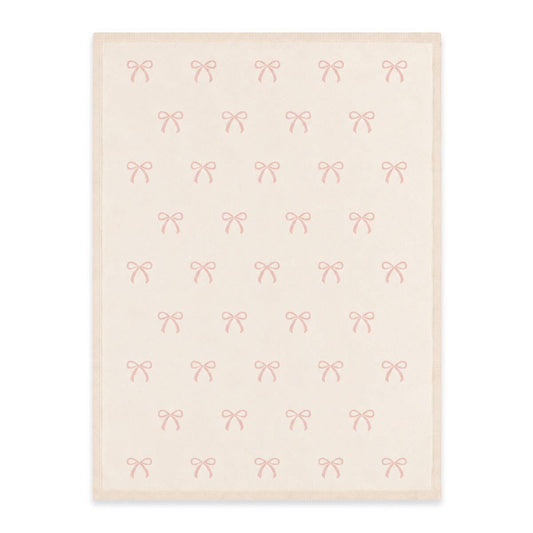 Viverano Organics - Sweet Bow - Organic Cotton Knit Baby Blanket: Sweet Pink / One Size