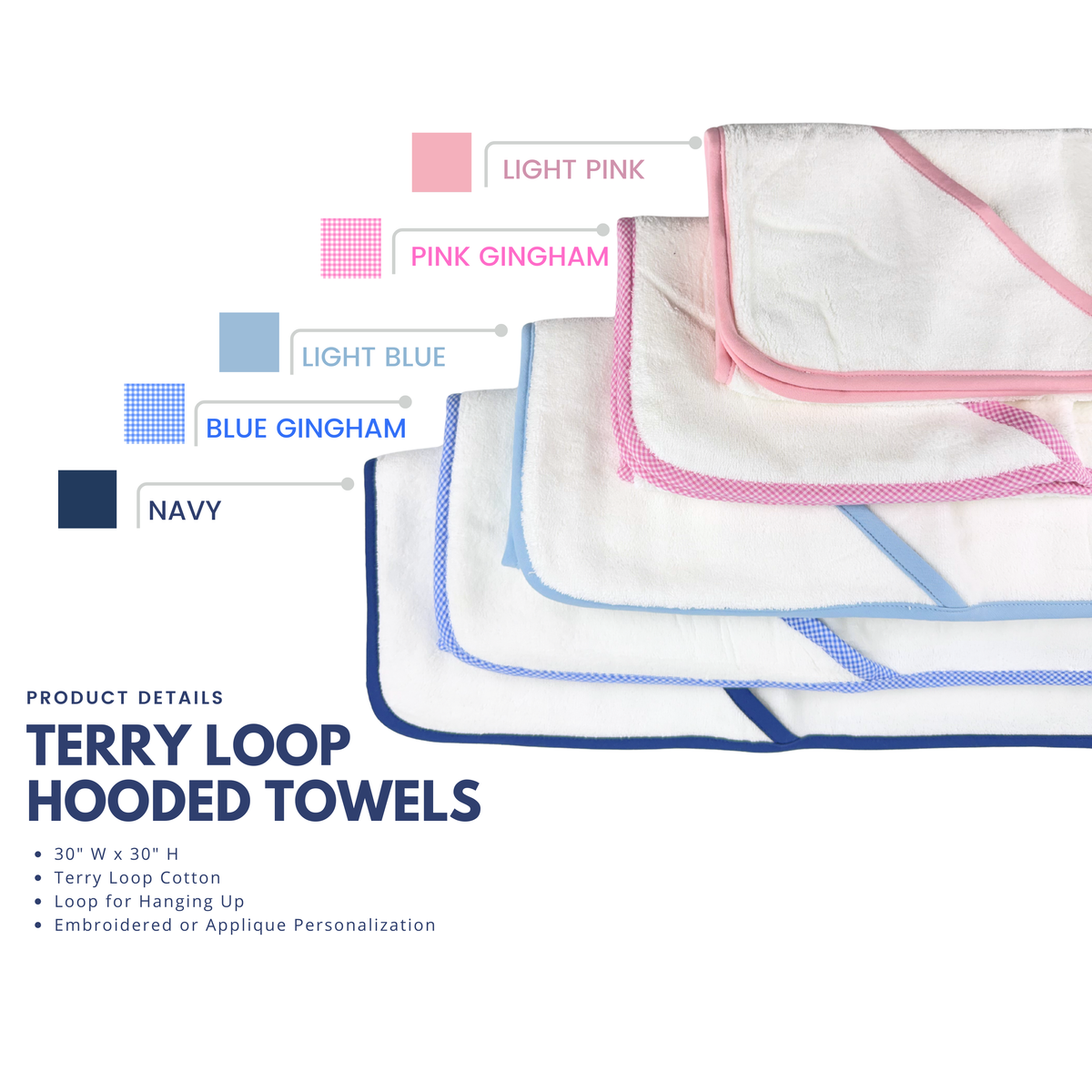 Hooded Terry Bath Towel | Navy