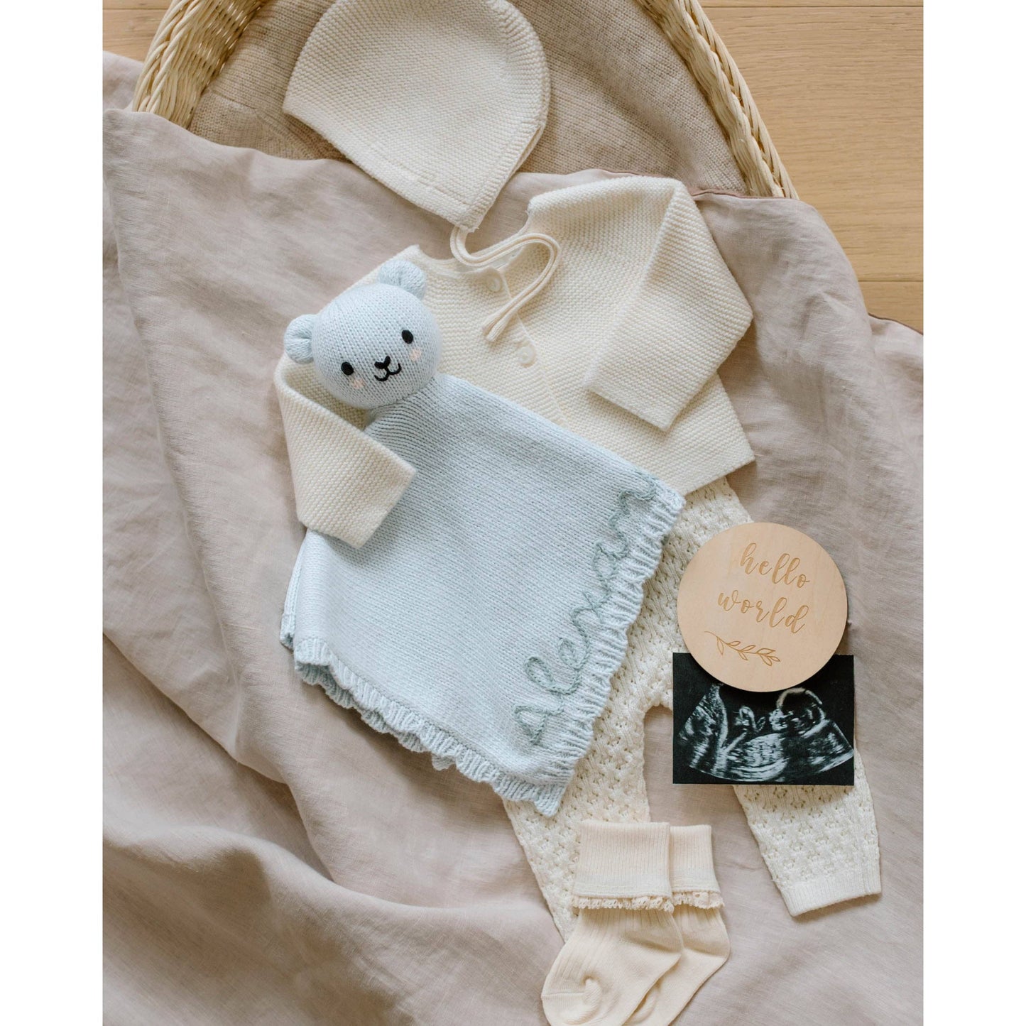 cuddle+kind - Baby bear lovey (baby blue)