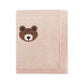 Brown Bear - Organic Cotton Jacquard Knit Baby Blanket: Oatmeal Heather