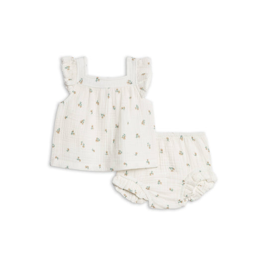 Colette Muslin Tank and Bloomer Set - Palmer Floral / Dune + Laguna