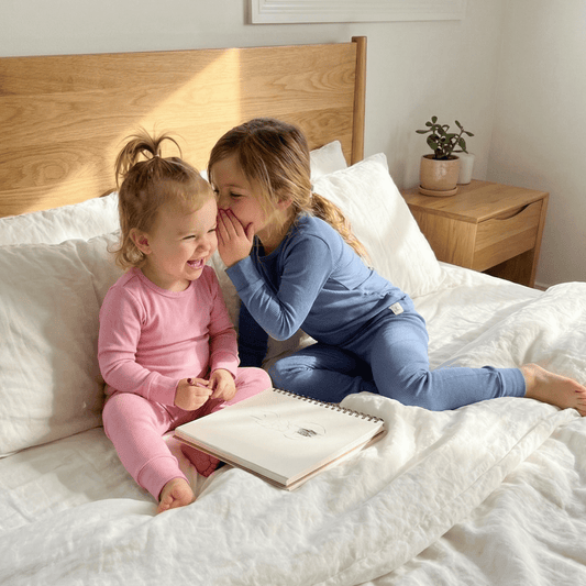 Big Kid Pajama Set Blue Fog Rib