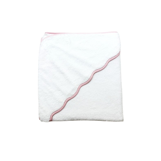 Terry Tots - Hooded Towel - Pink Stripe Trim