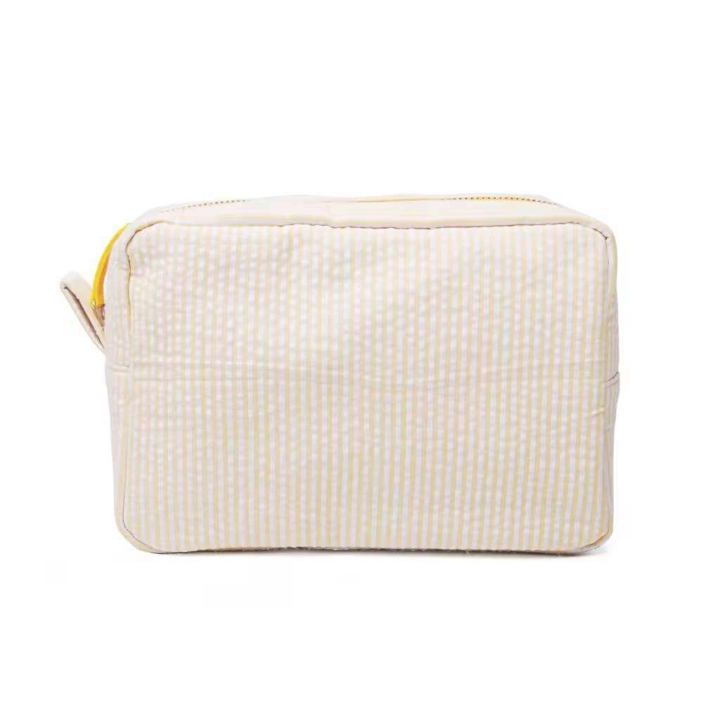 Seersucker Makeup Bag for Embroidery, Personalized Cosmetic Bag: Pink