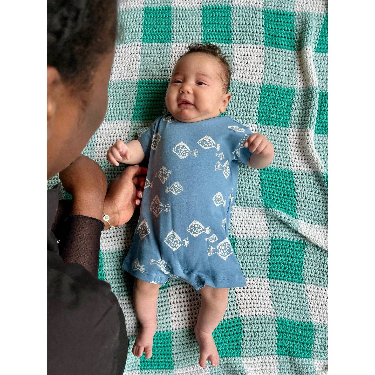 Baby Romper - Flounder | Indigo
