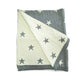 Stars Reversible Sweater Knit Baby Blankets Organic Cotton: Grey Heather