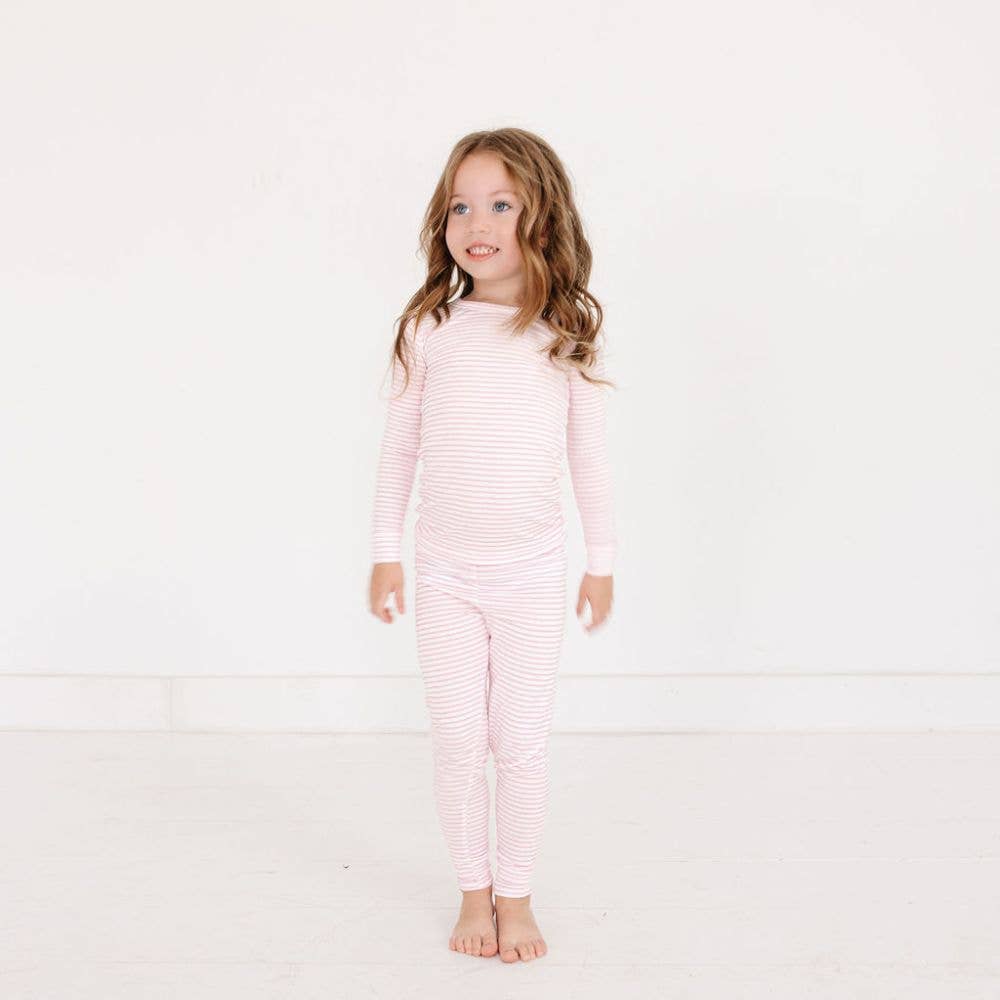 Ballet Stripe Bamboo Toddler Pajama Set