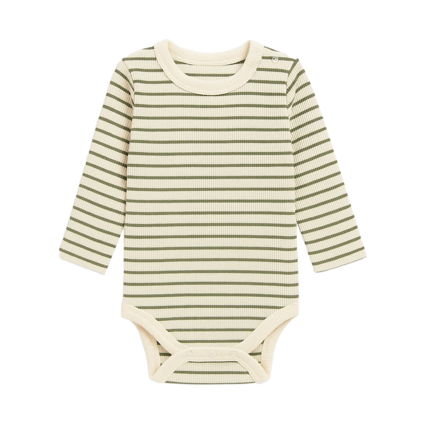 Sammy Ribbed Bodysuit: Olive Stripe