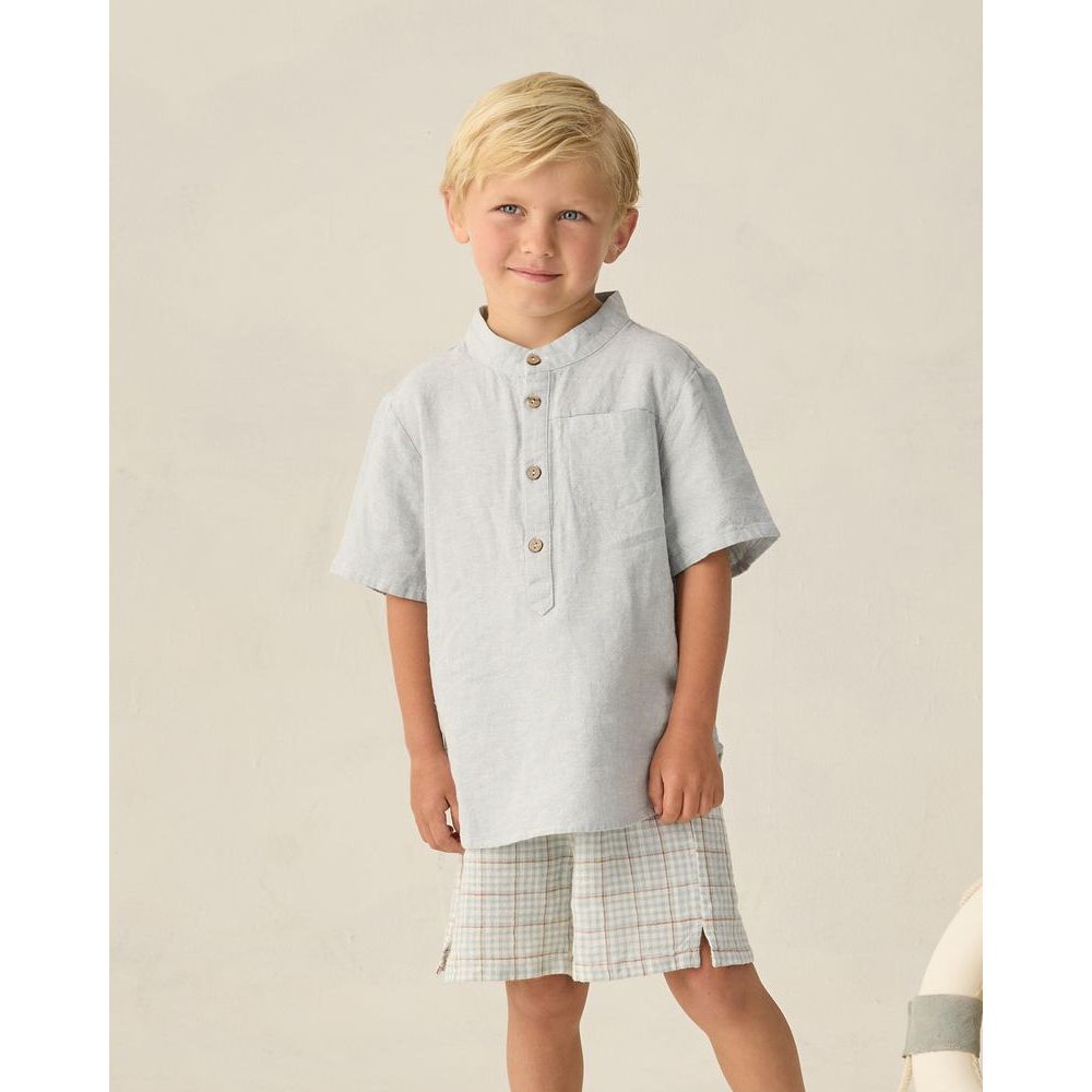 Mason Shirt || Heathered Light Blue