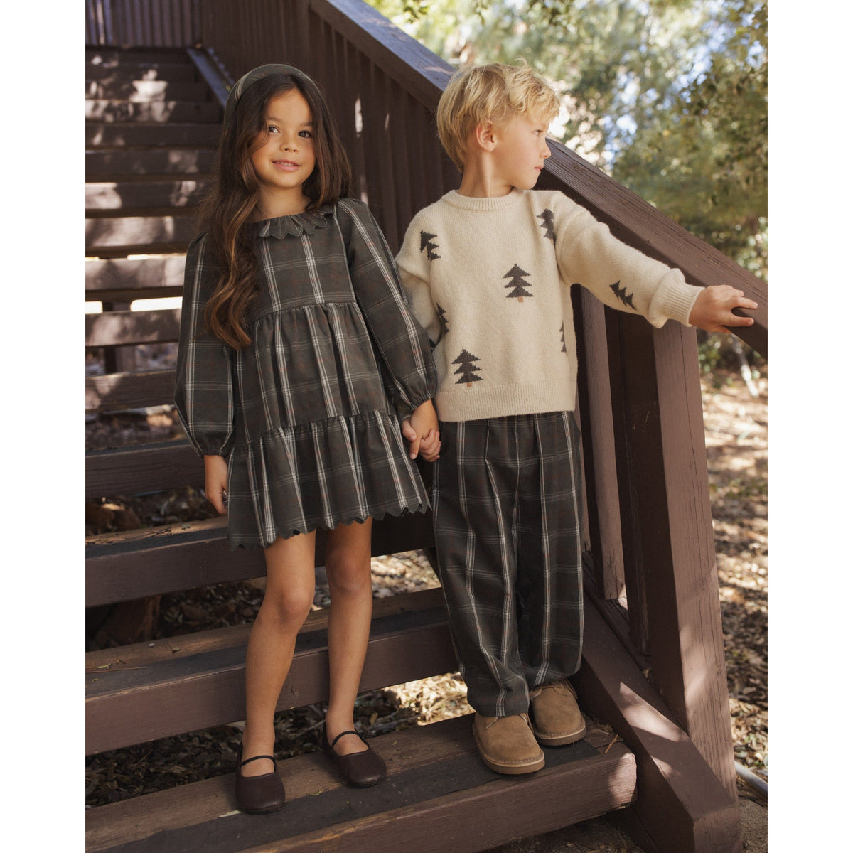 Aspen Sweater Tree Jacquard - Rylee + Cru | Kids Clothes | Trendy Baby Clothes | Modern Infant Outfits |