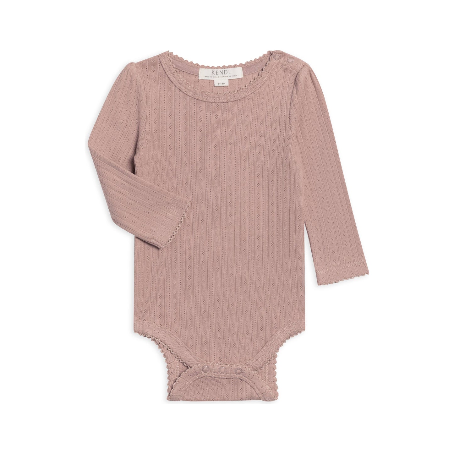 Thea Pointelle Long Sleeve Bodysuit - Wren