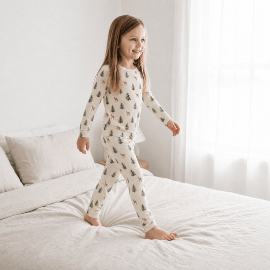 Big Kid Pajama Set - Winter Fawn
