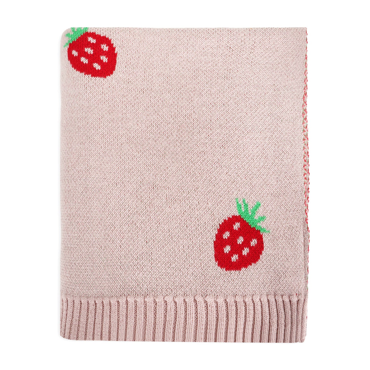 Viverano Organics - Strawberry - Organic Cotton Jacquard Baby Blanket: One Size