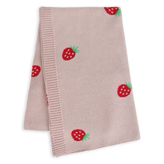 Viverano Organics - Strawberry - Organic Cotton Jacquard Baby Blanket: One Size