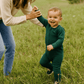 Hunter Green Convertible Romper: Newborn