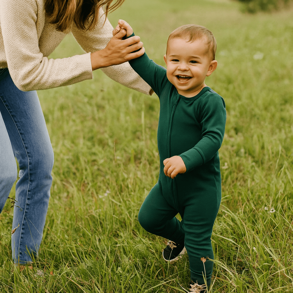 Hunter Green Convertible Romper: Newborn