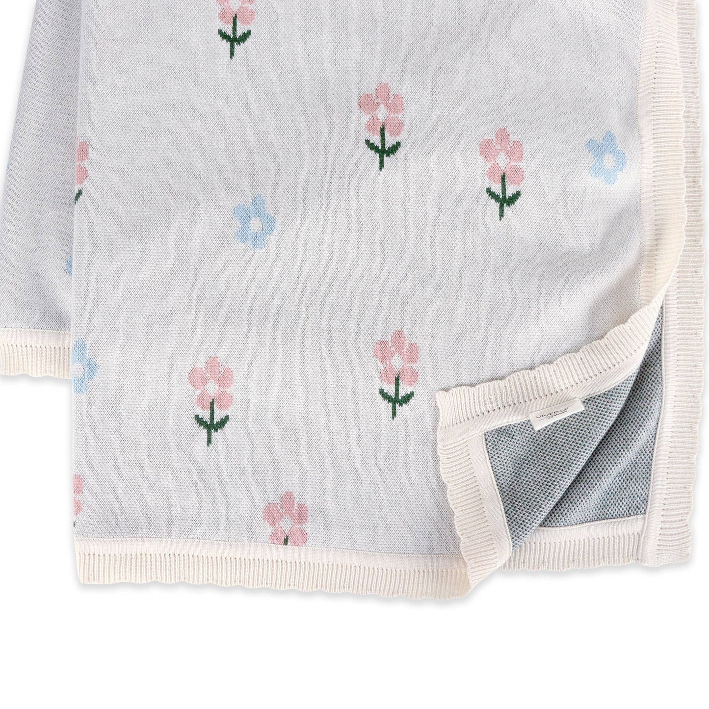 Sweet Floral -Organic Cotton Jacquard Knit Baby Blanket