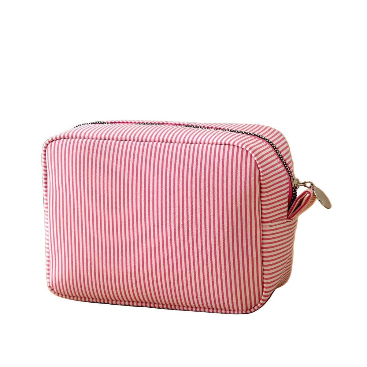 Striped Seersucker Makeup Bag For Embroidery: Purple