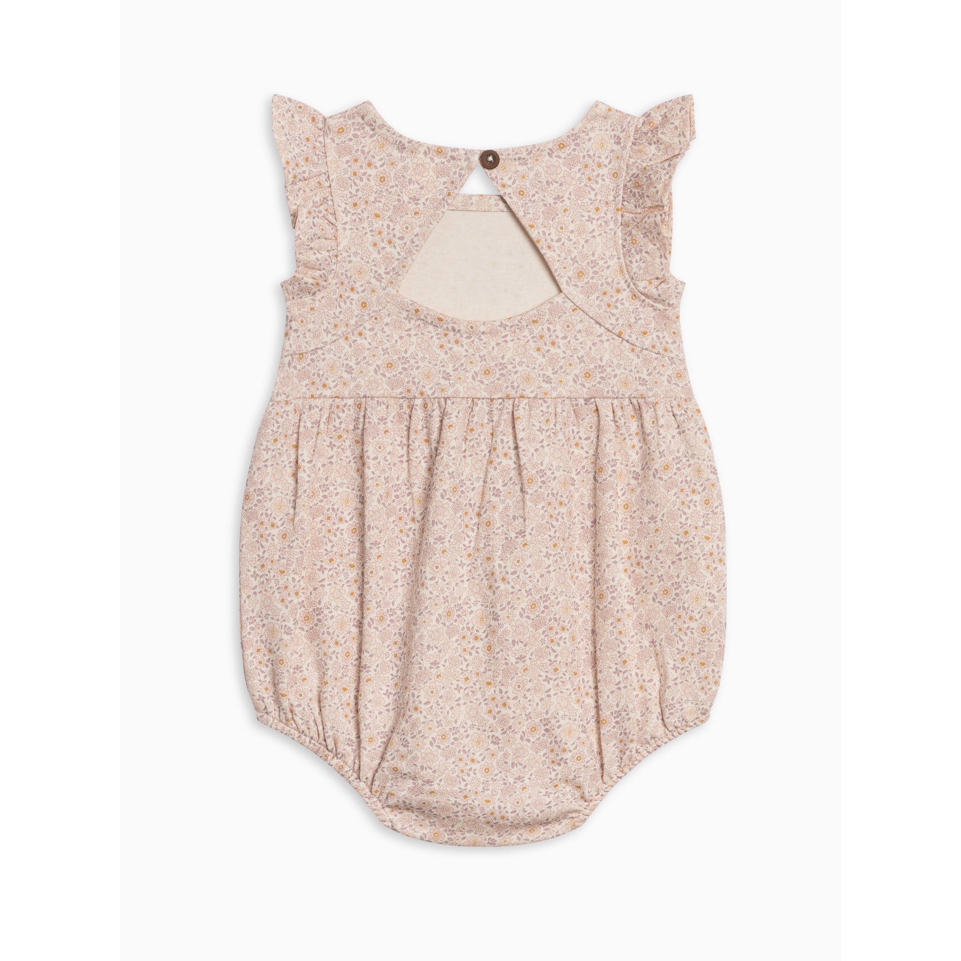 Sommer Romper - Primrose / Fog + Shell Baby : One Pieces : Rompers : Short Sleeves Kendi Sommer Romper - Primrose / Fog + Shell | Colored Organics®