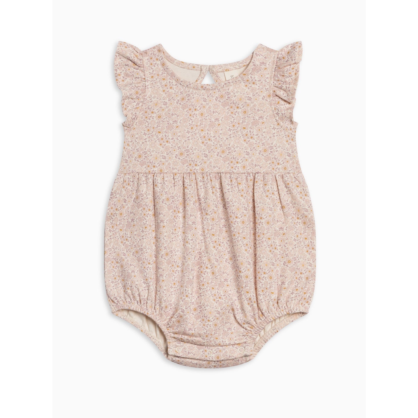 Sommer Romper - Primrose / Fog + Shell Baby : One Pieces : Rompers : Short Sleeves Kendi Sommer Romper - Primrose / Fog + Shell | Colored Organics®