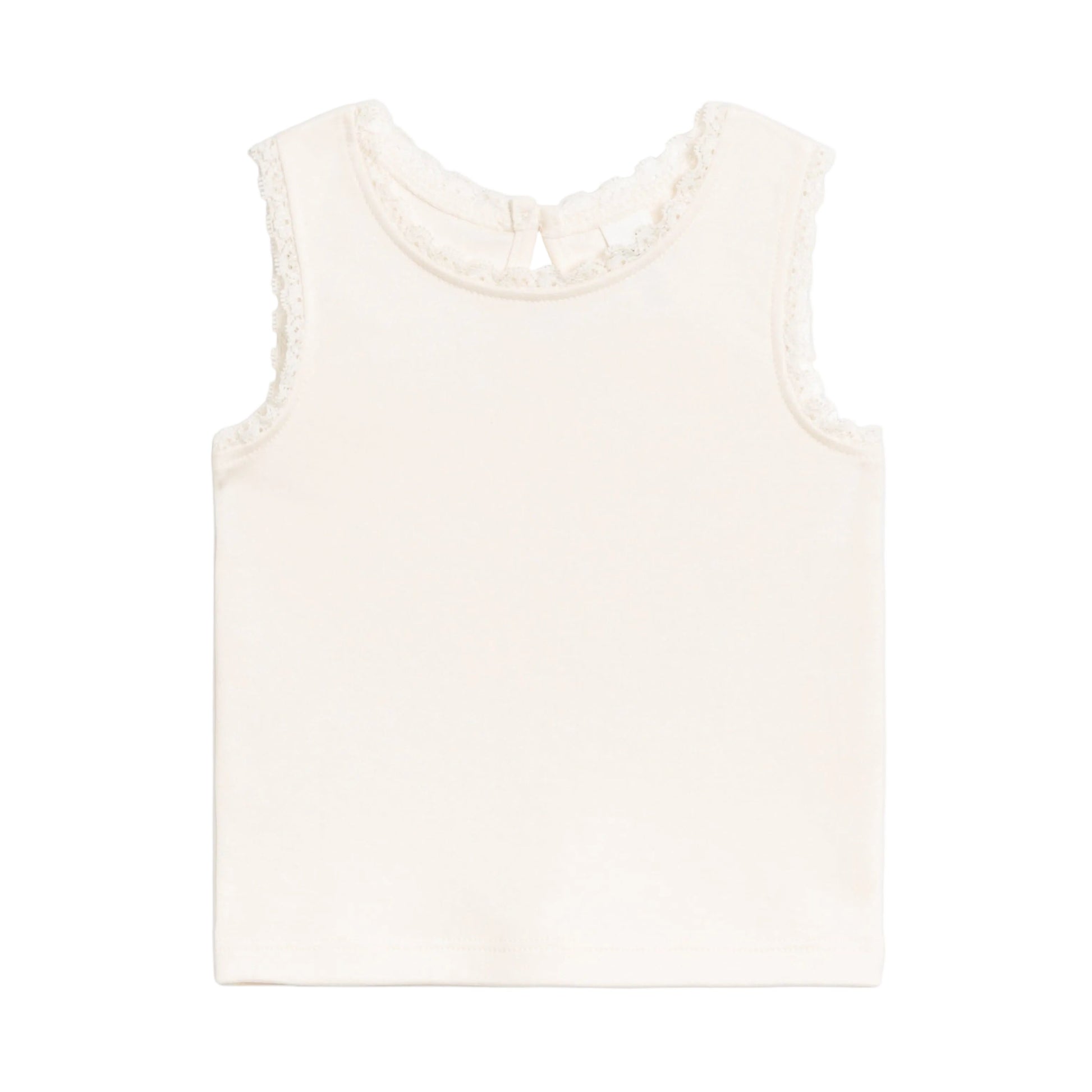 Selene Lace Tank - Ivory Baby-Kids : Tops : Tees : Short Sleeves Kendi Selene Lace Tank - Ivory for Baby | Colored Organics®
