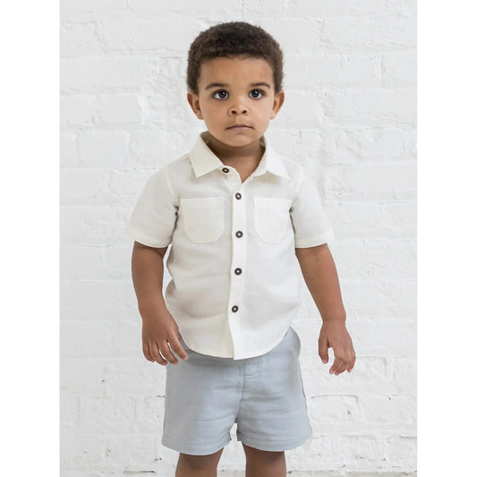 Graham Linen Collared Button Down - Coconut