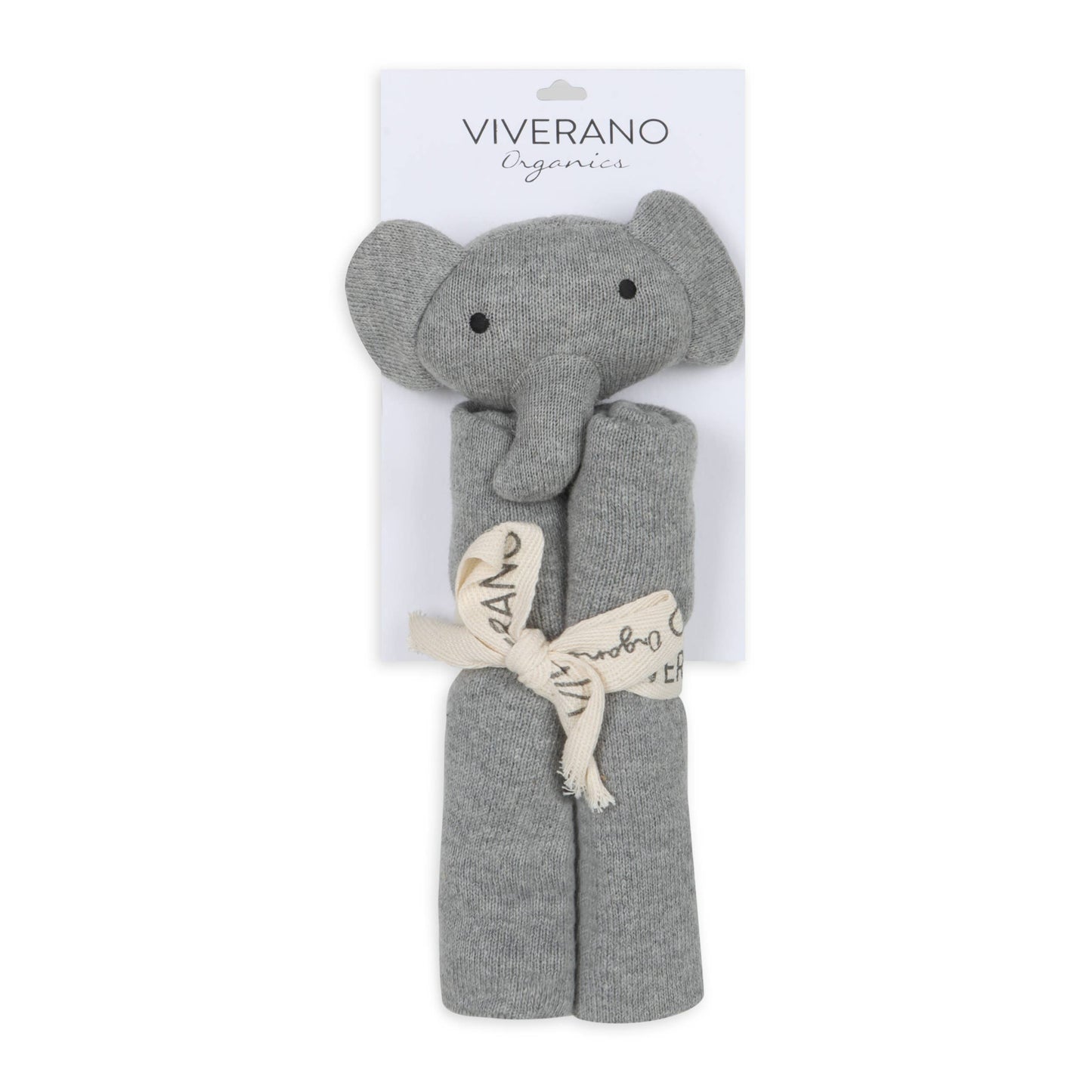 Elephant - Organic Baby Lovey Security Blanket Cuddle Cloth: Natural