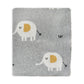 Elephant - Organic Cotton Jacquard Sweater Knit Baby Blanket