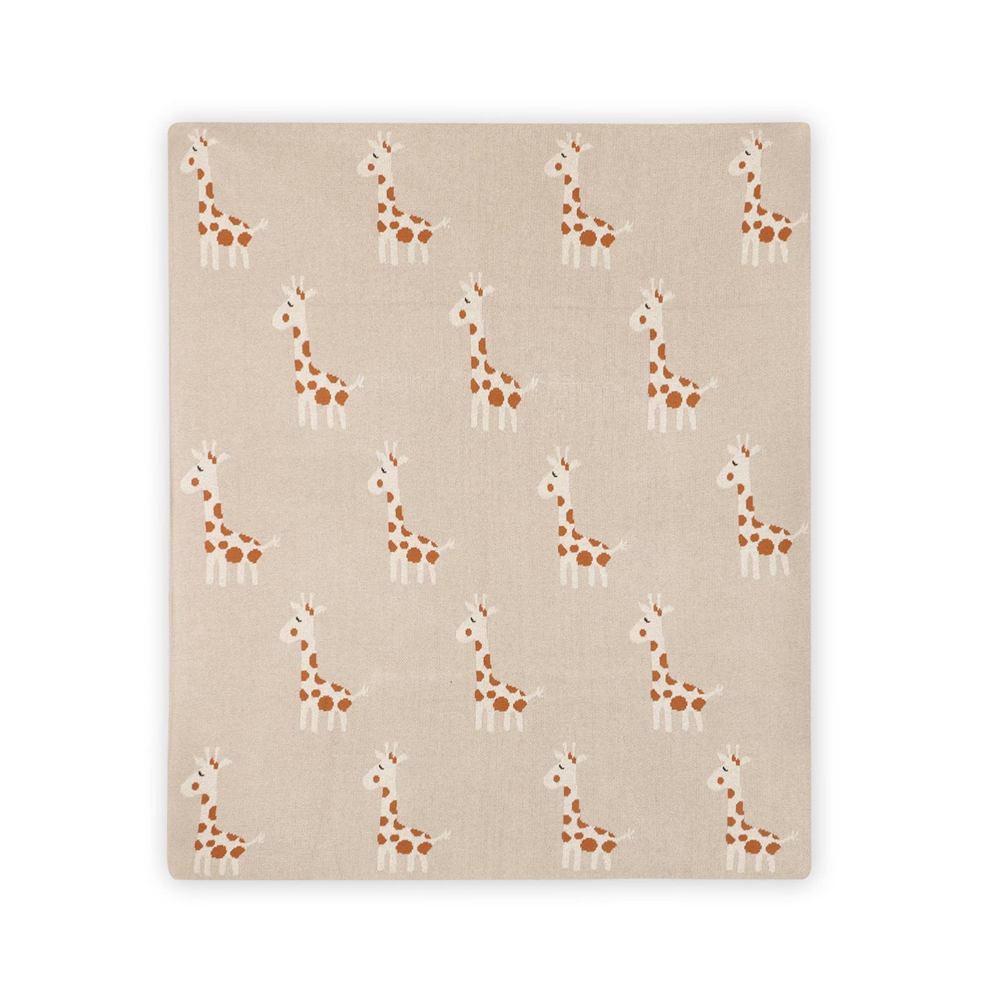 Giraffe - Organic Cotton Jacquard Sweater Knit Baby Blanket