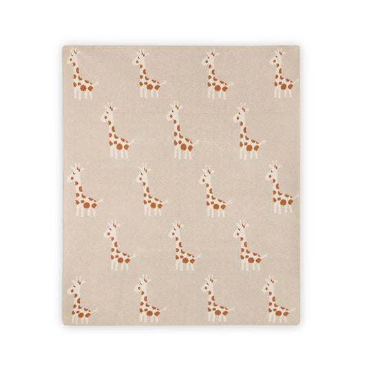 Giraffe - Organic Cotton Jacquard Sweater Knit Baby Blanket