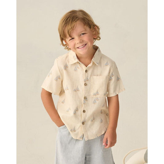 Collared Short Sleeve Shirt || Sail