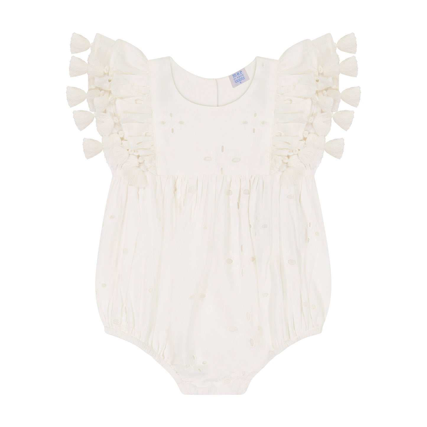 Mer St Barth Anna Baby Romper White Eyelet
